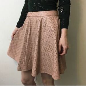 Faux leather Anthropologie skirt Sz 8 windowpane above knee Sunday in Brooklyn